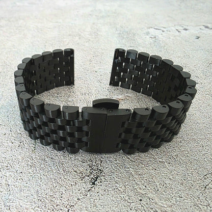 Black PVD Solid 316L Stainless Steel Watch Bracelet 20mm 22mm - Wrist Envy