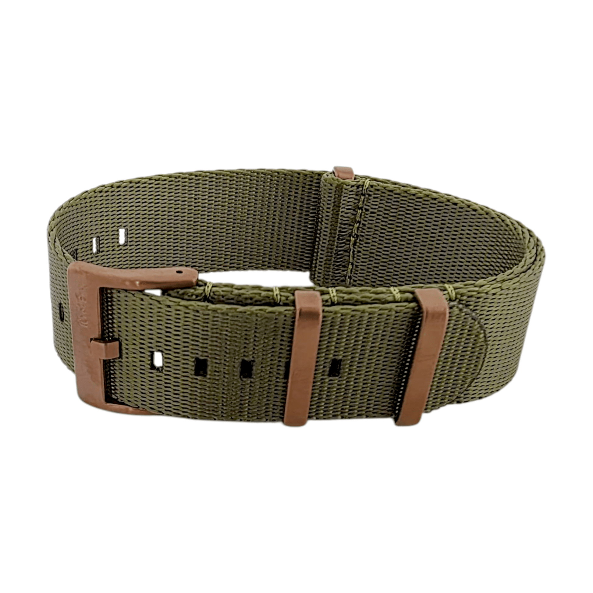Bronze Military 1.4mm Thick Nylo Watch Strap 20mm 22mm Army Green - Wrist Envy