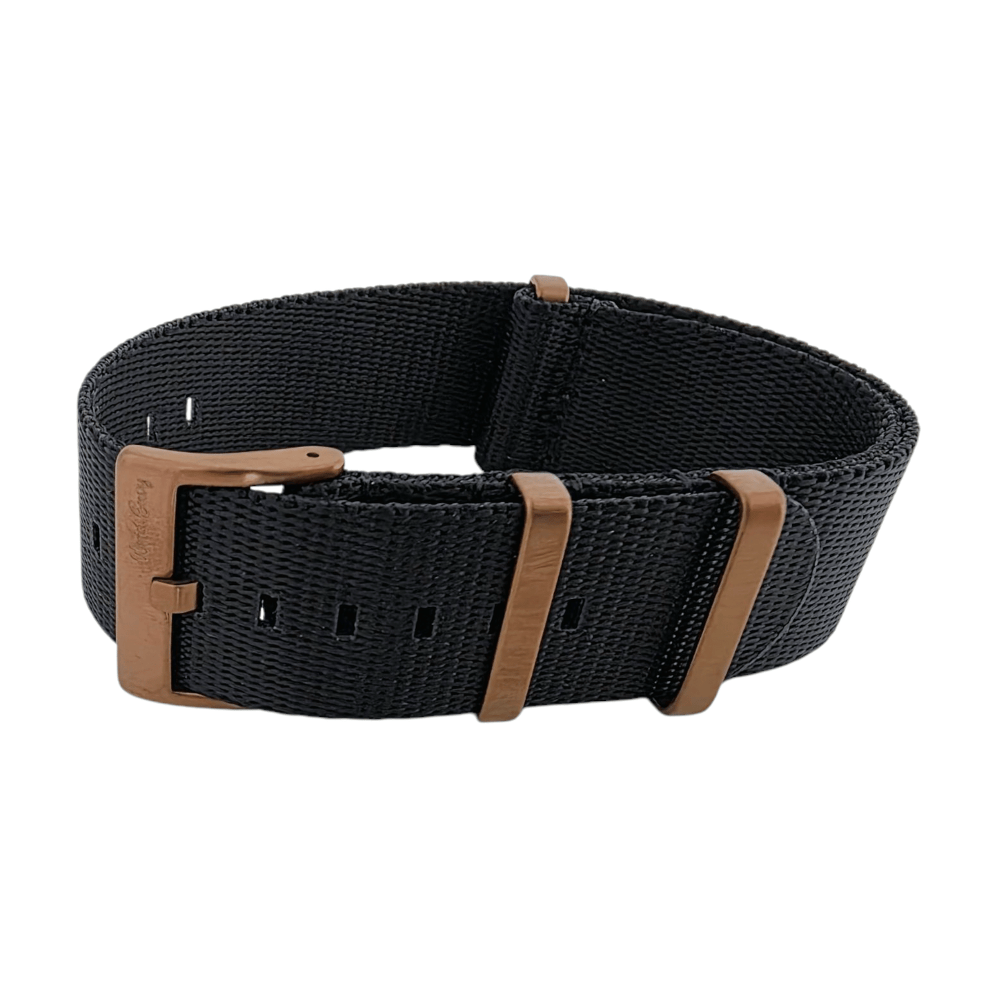 Bronze Military 1.4mm Thick Nylon Watch Strap 20mm 22mm Black - Wrist Envy