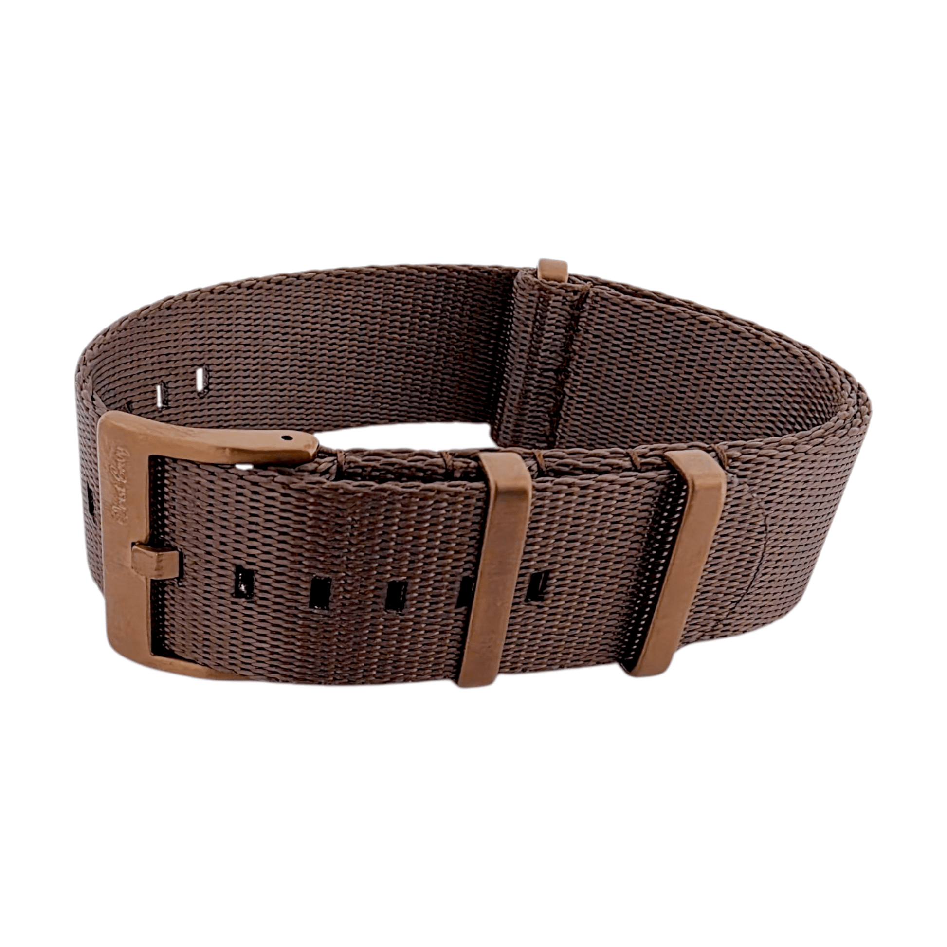 Bronze Military 1.4mm Thick Nylon Watch Strap 20mm 22mm Brown - Wrist Envy