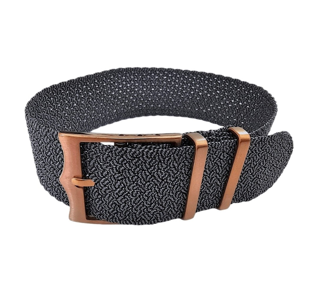 Bronze PVD Buckle Perlon Military Watch Strap Nylon 20mm 22mm - Wrist Envy