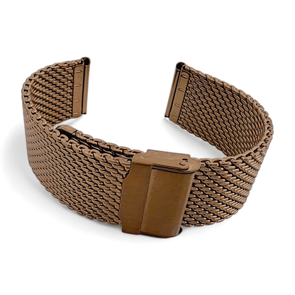 Bronze PVD High Quality Shark Mesh 2.7mm Thick Watch Strap Band 20 mm 22 mm UK - Wrist Envy