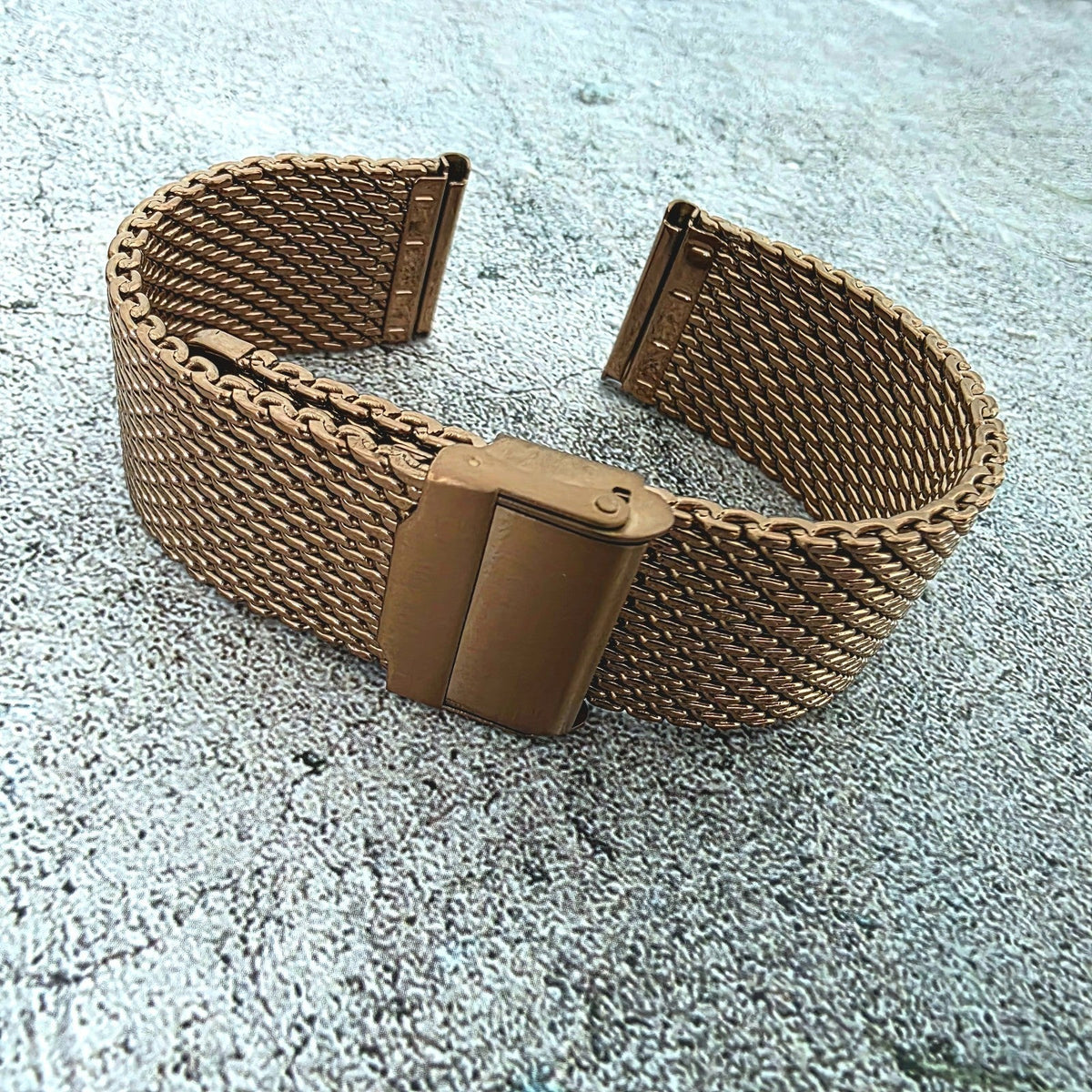 Bronze PVD High Quality Shark Mesh 2.7mm Thick Watch Strap Band 20 mm 22 mm UK - Wrist Envy