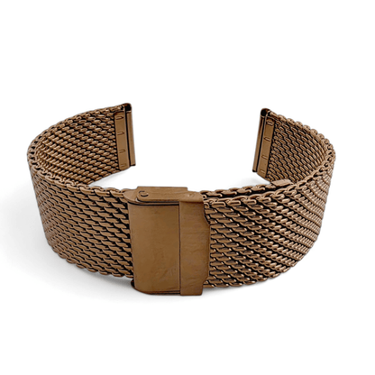 Bronze PVD High Quality Shark Mesh 2.7mm Thick Watch Strap Band 20 mm 22 mm UK - Wrist Envy