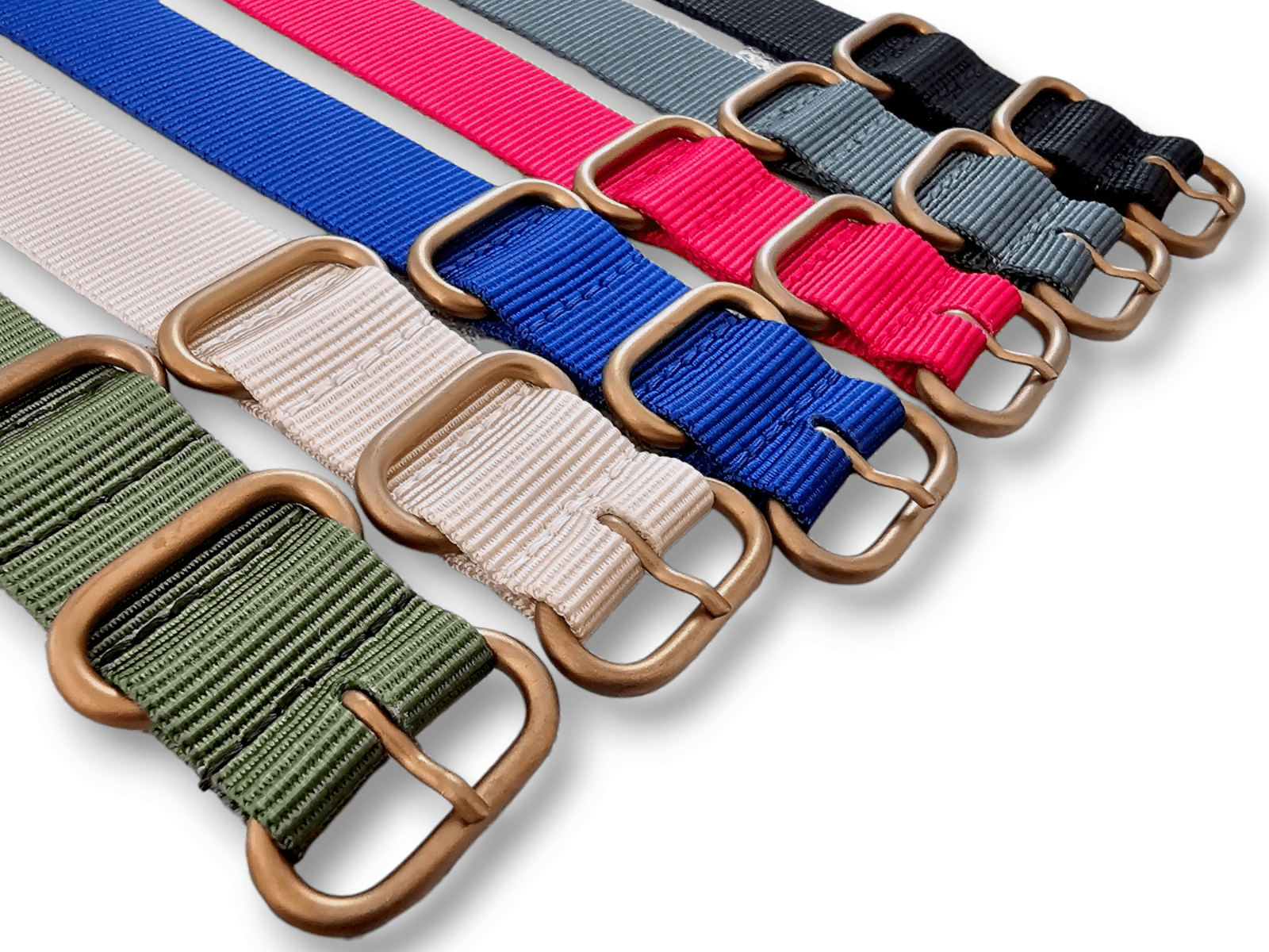 Bronze PVD Nylon Watch Strap Band 20mm 22mm - Wrist Envy