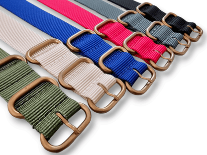 Bronze PVD Nylon Watch Strap Band 20mm 22mm - Wrist Envy