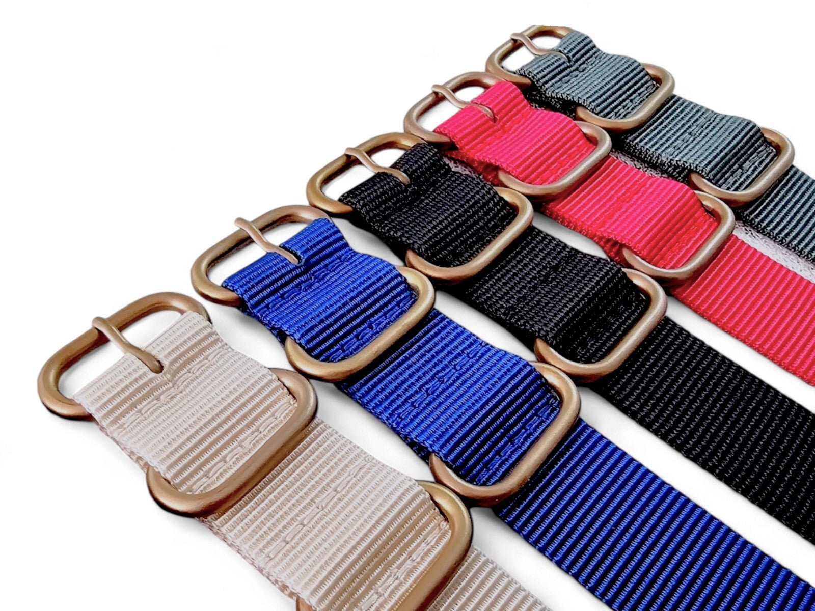 Bronze PVD Nylon Watch Strap Band 20mm 22mm - Wrist Envy