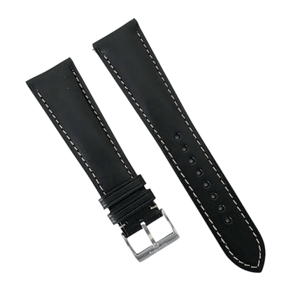 Buttero Leather Strap 20mm 22mm Black - Wrist Envy