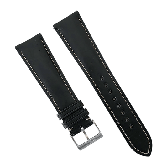 Buttero Leather Strap 20mm 22mm Black - Wrist Envy