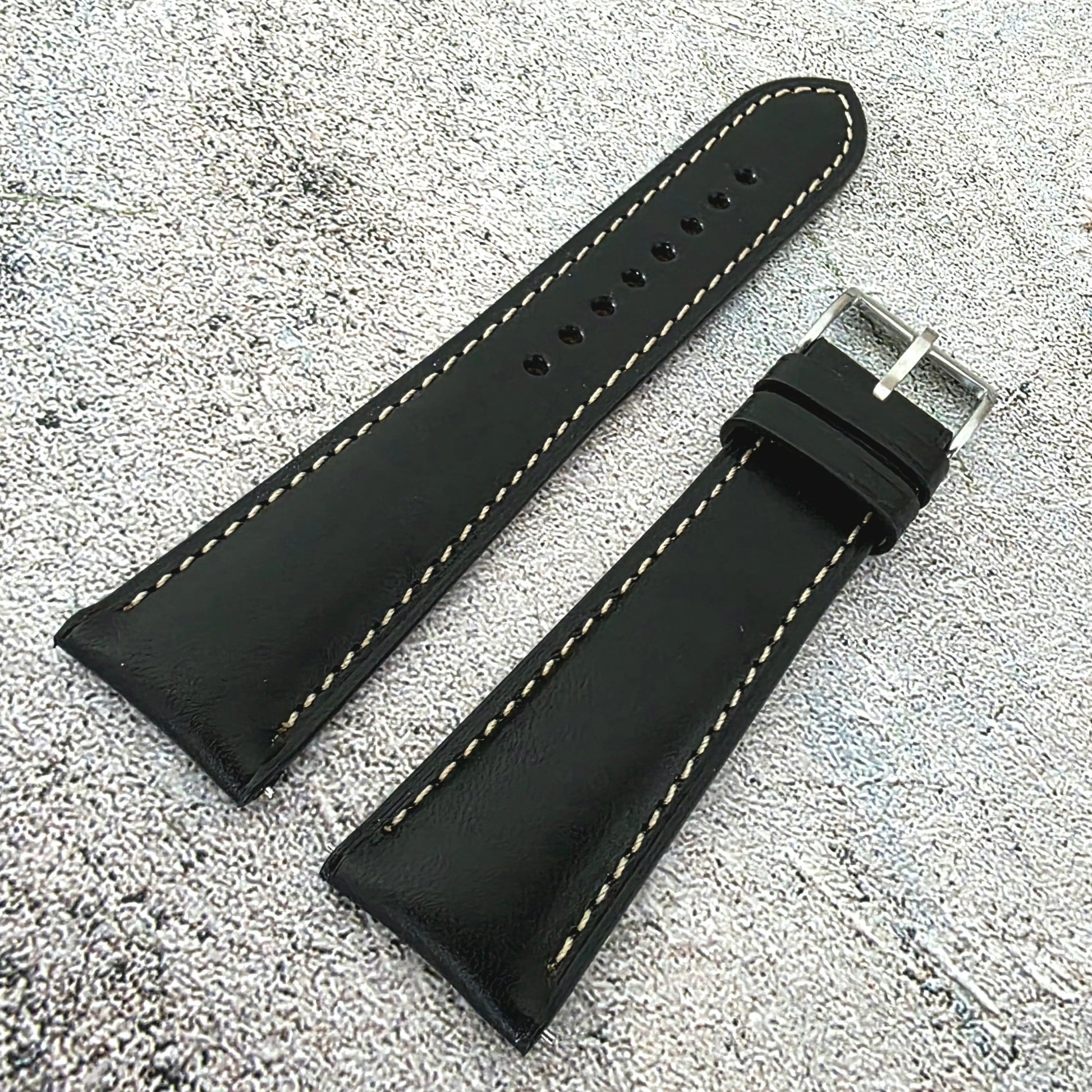 Buttero Leather Strap - Custom Ready Made - Black - Wrist Envy