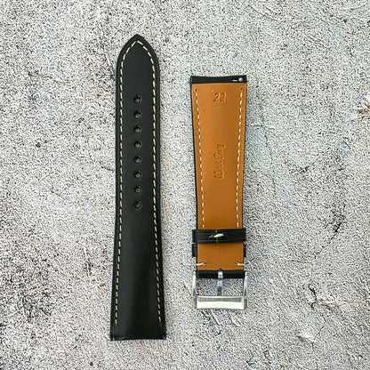 Buttero Leather Strap - Custom Ready Made - Black - Wrist Envy