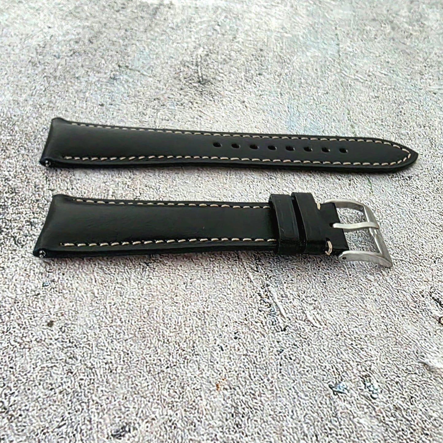 Buttero Leather Strap - Custom Ready Made - Black - Wrist Envy