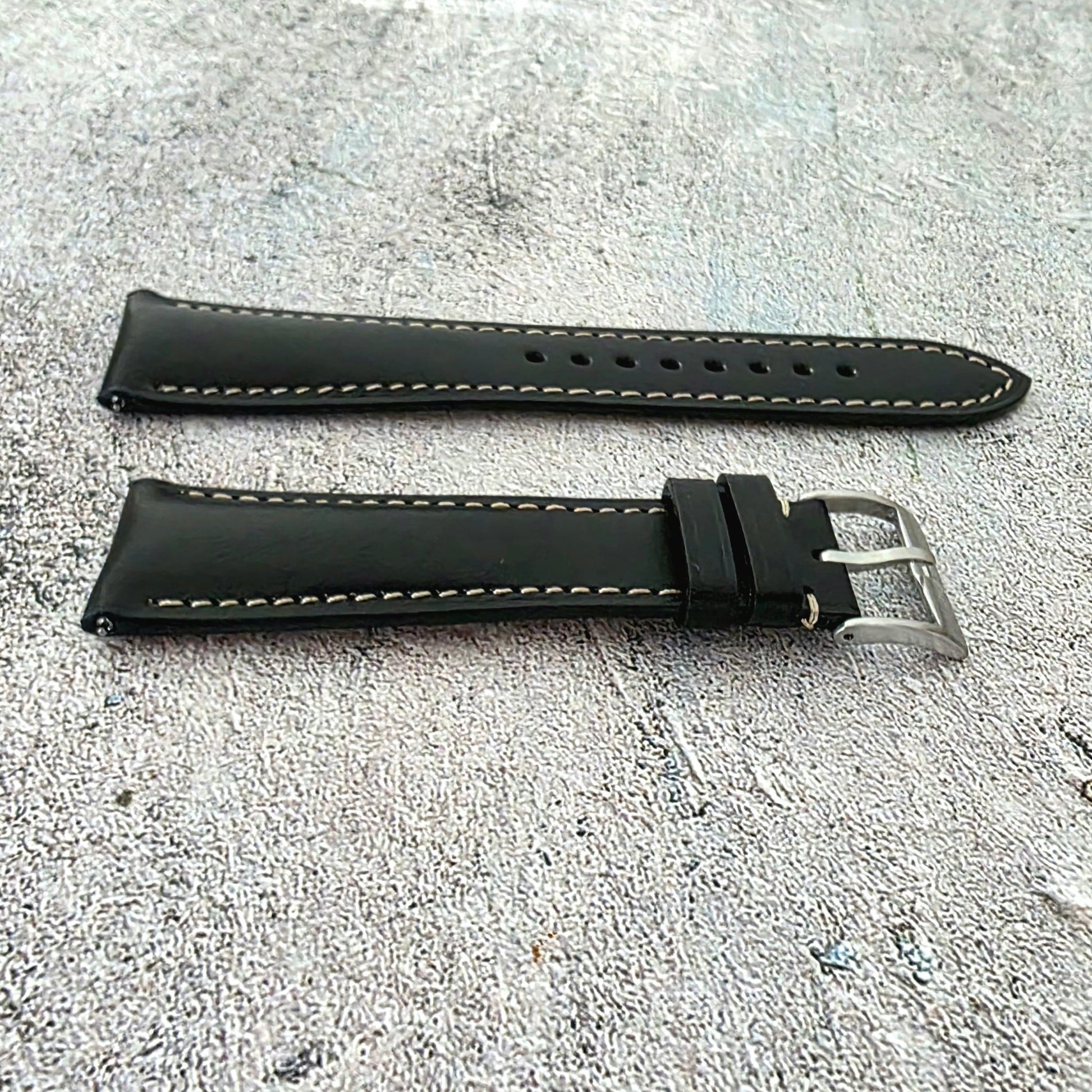 Buttero Leather Strap - Custom Ready Made - Black - Wrist Envy