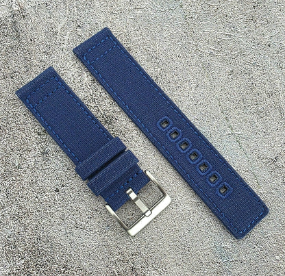 Canvas Watch Strap 22mm Blue - Wrist Envy