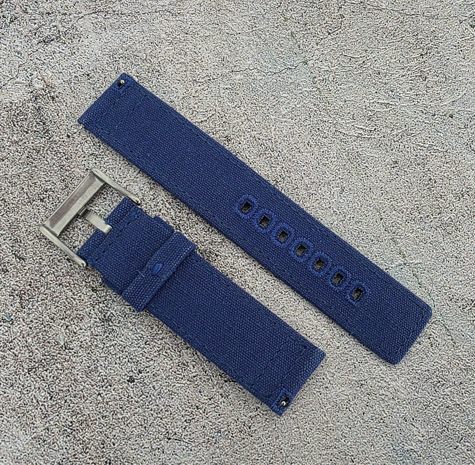 Canvas Watch Strap 22mm Blue - Wrist Envy