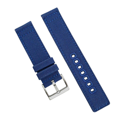 Canvas Watch Strap 22mm Blue - Wrist Envy