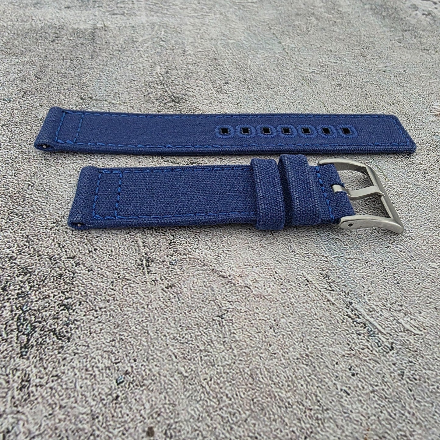 Canvas Watch Strap 22mm Blue - Wrist Envy