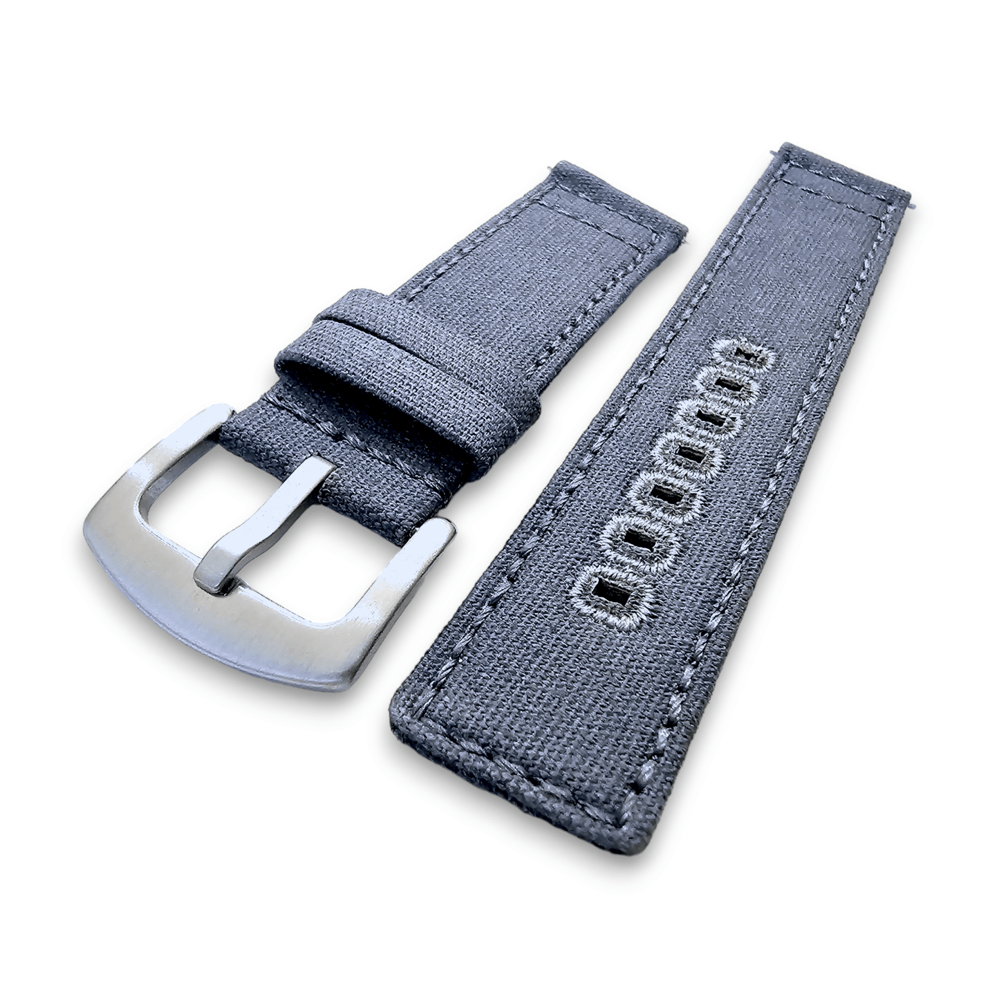 Canvas Watch Strap 22mm Grey - Wrist Envy