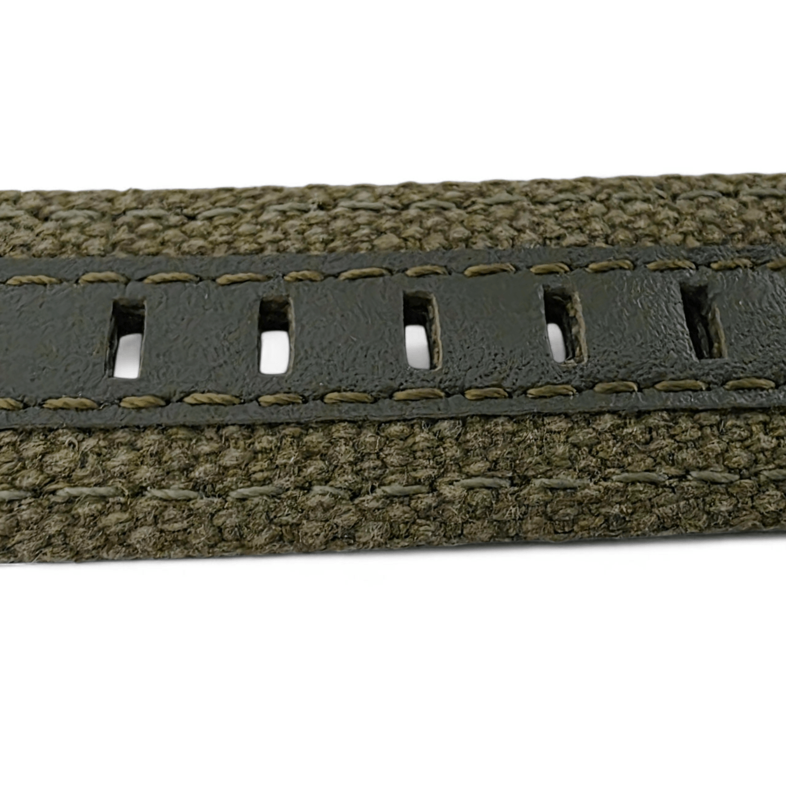 Canvas Watch Strap Band 4mm Thick Leather Field 18 20 22 mm Green Black Beige UK - Wrist Envy