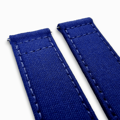 Canvas Watch Strap Band Military Field Sailcloth 22mm Blue - Wrist Envy