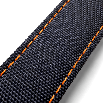 Canvas Watch Strap Band Military Field Sailcloth Black Buckle Orange 22mm Black - Wrist Envy