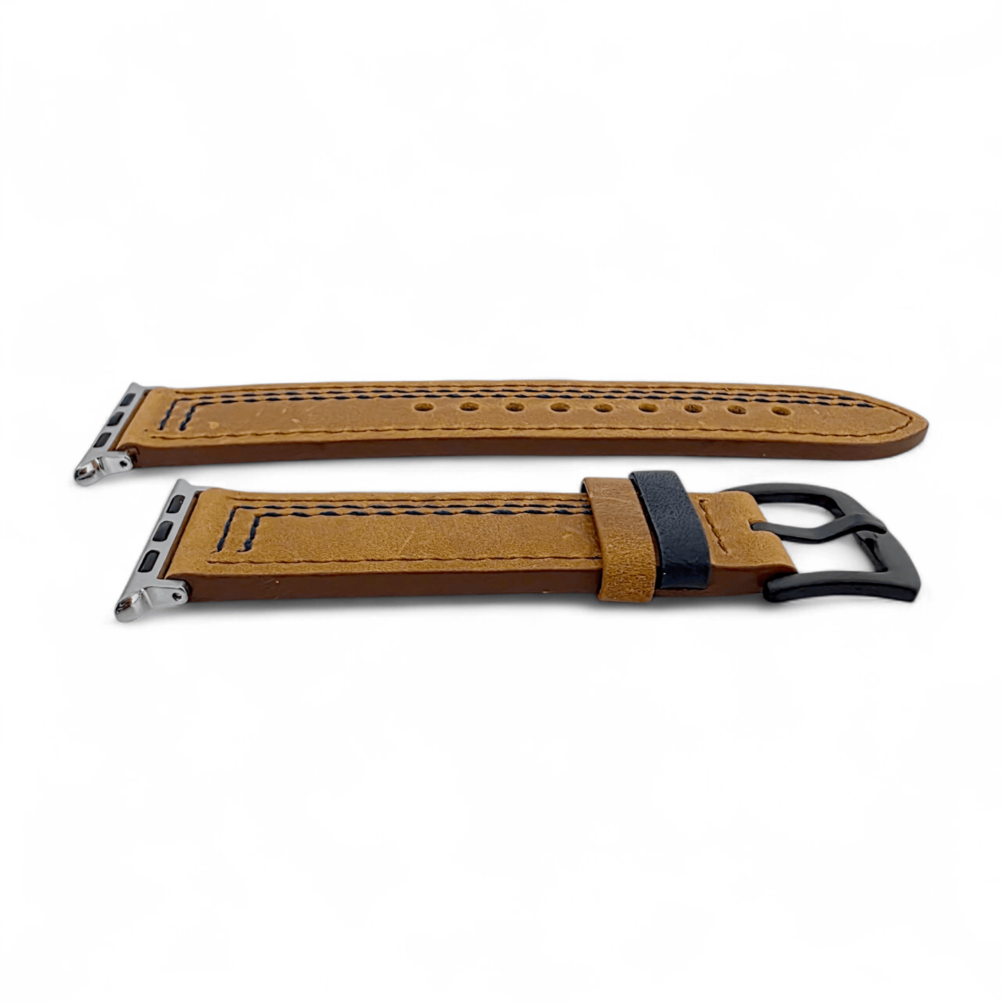 Crazy Horse Leather Watch Strap For Apple Iwatch Brown - Wrist Envy