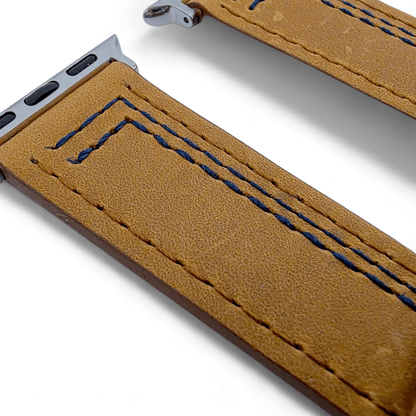 Crazy Horse Leather Watch Strap For Apple Iwatch Brown - Wrist Envy