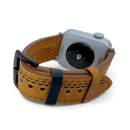 Crazy Horse Leather Watch Strap For Apple Iwatch Brown - Wrist Envy