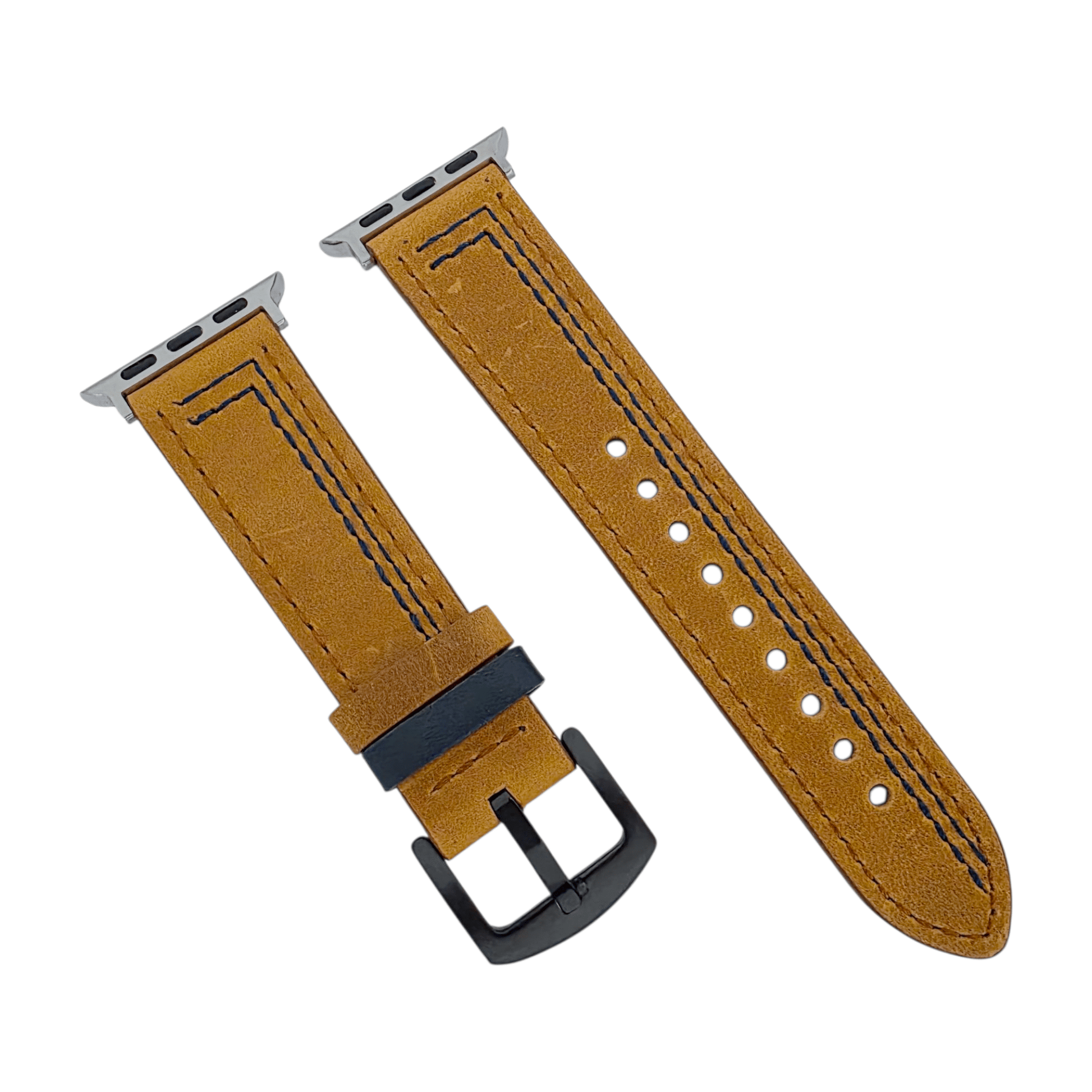 Crazy Horse Leather Watch Strap For Apple Iwatch Brown - Wrist Envy