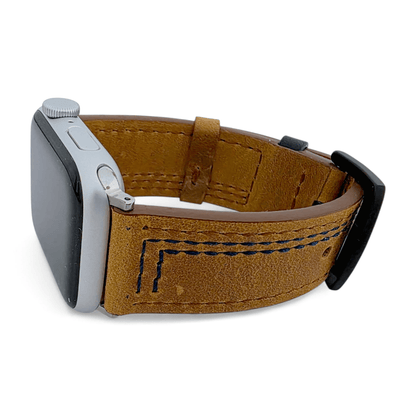 Crazy Horse Leather Watch Strap For Apple Iwatch Brown - Wrist Envy