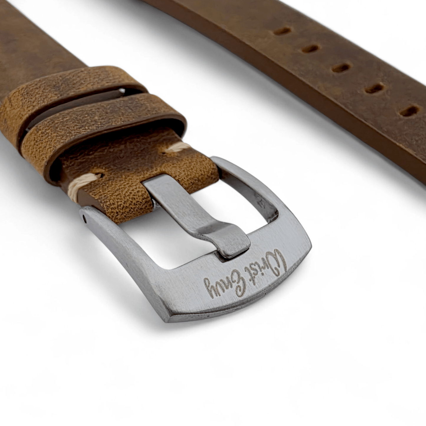 Crazy Horse Thick Leather Watch Strap For Apple Watch Brown - Wrist Envy