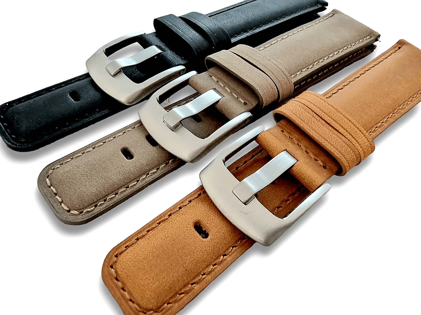 Crazy Horse Vintage Leather Watch Strap Band Quick Release Two Piece 20mm 22mm - Wrist Envy