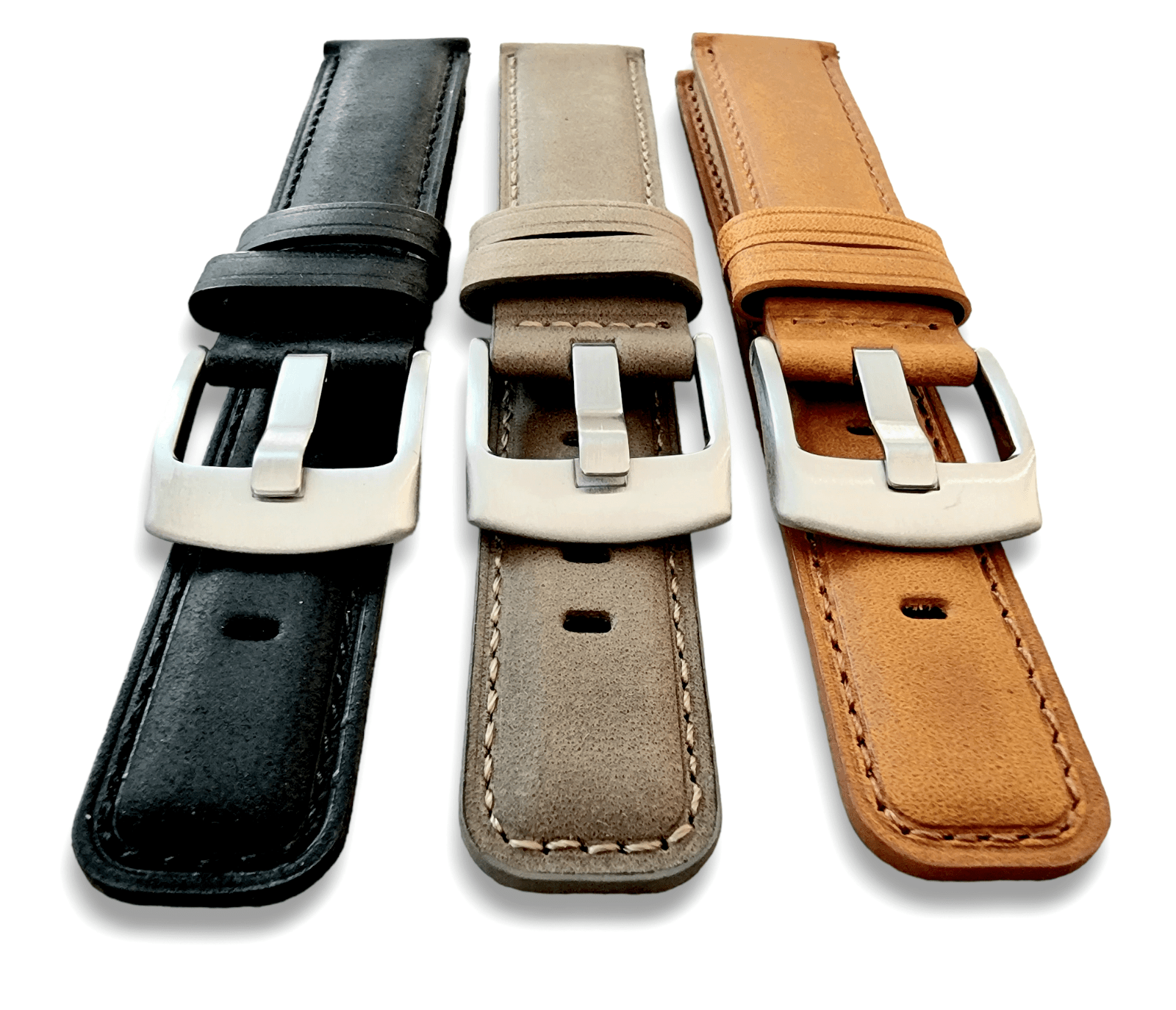 Crazy Horse Vintage Leather Watch Strap Band Quick Release Two Piece 20mm 22mm - Wrist Envy