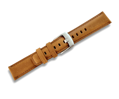 Crazy Horse Vintage Leather Watch Strap Band Quick Release Two Piece 20mm 22mm - Wrist Envy