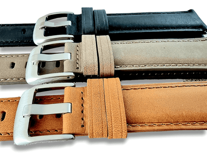 Crazy Horse Vintage Leather Watch Strap Band Quick Release Two Piece 20mm 22mm - Wrist Envy