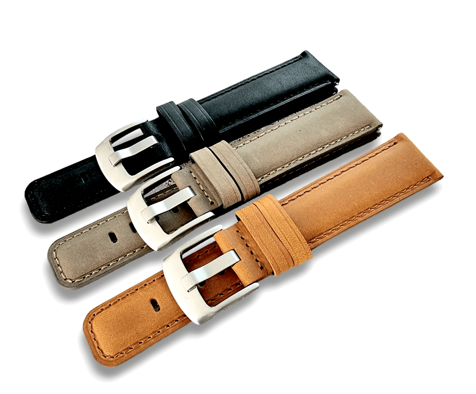 Crazy Horse Vintage Leather Watch Strap Band Quick Release Two Piece 20mm 22mm - Wrist Envy