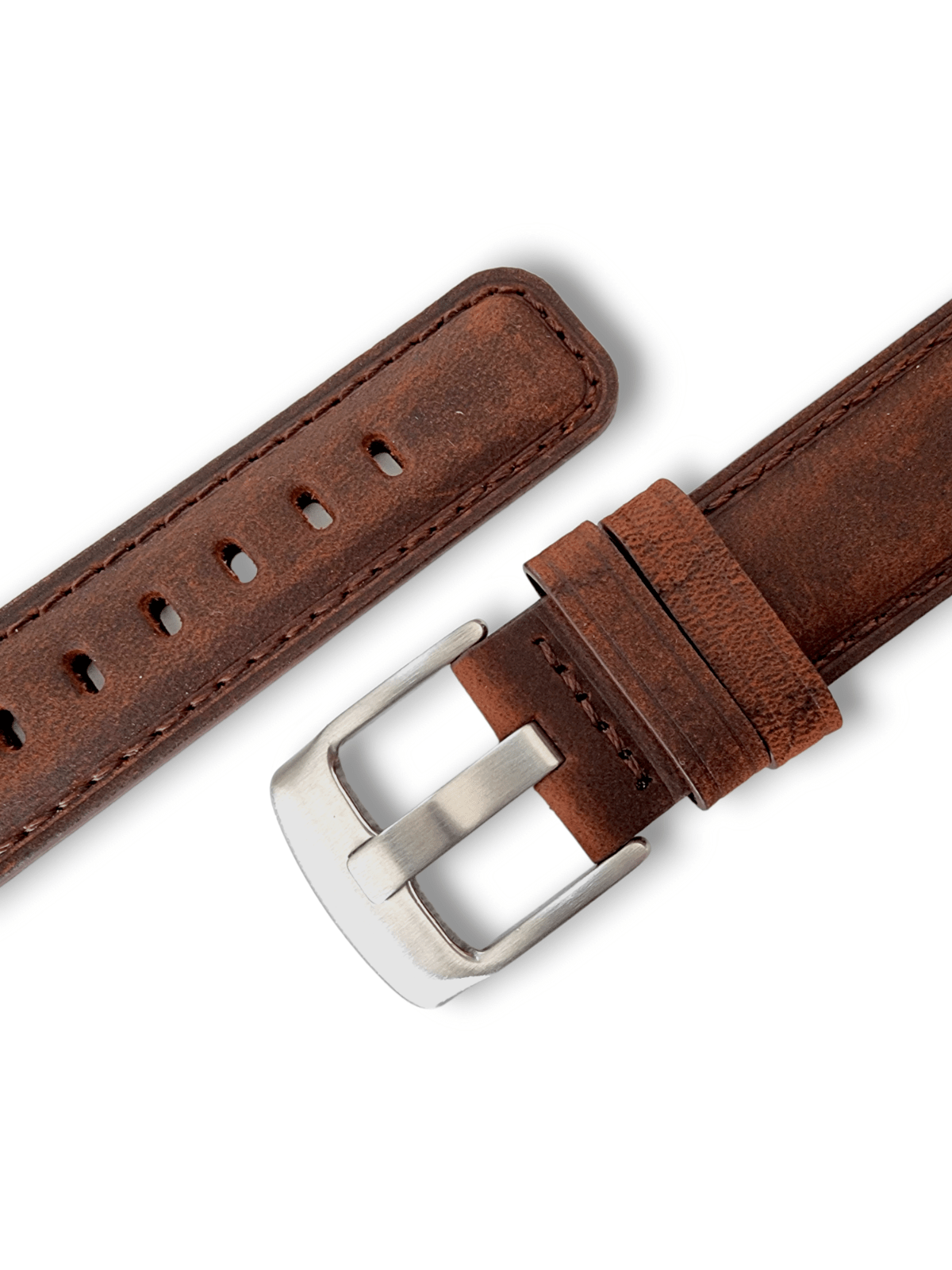 Crazy Horse Vintage Leather Watch Strap Band Quick Release Two Piece 20mm 22mm - Wrist Envy