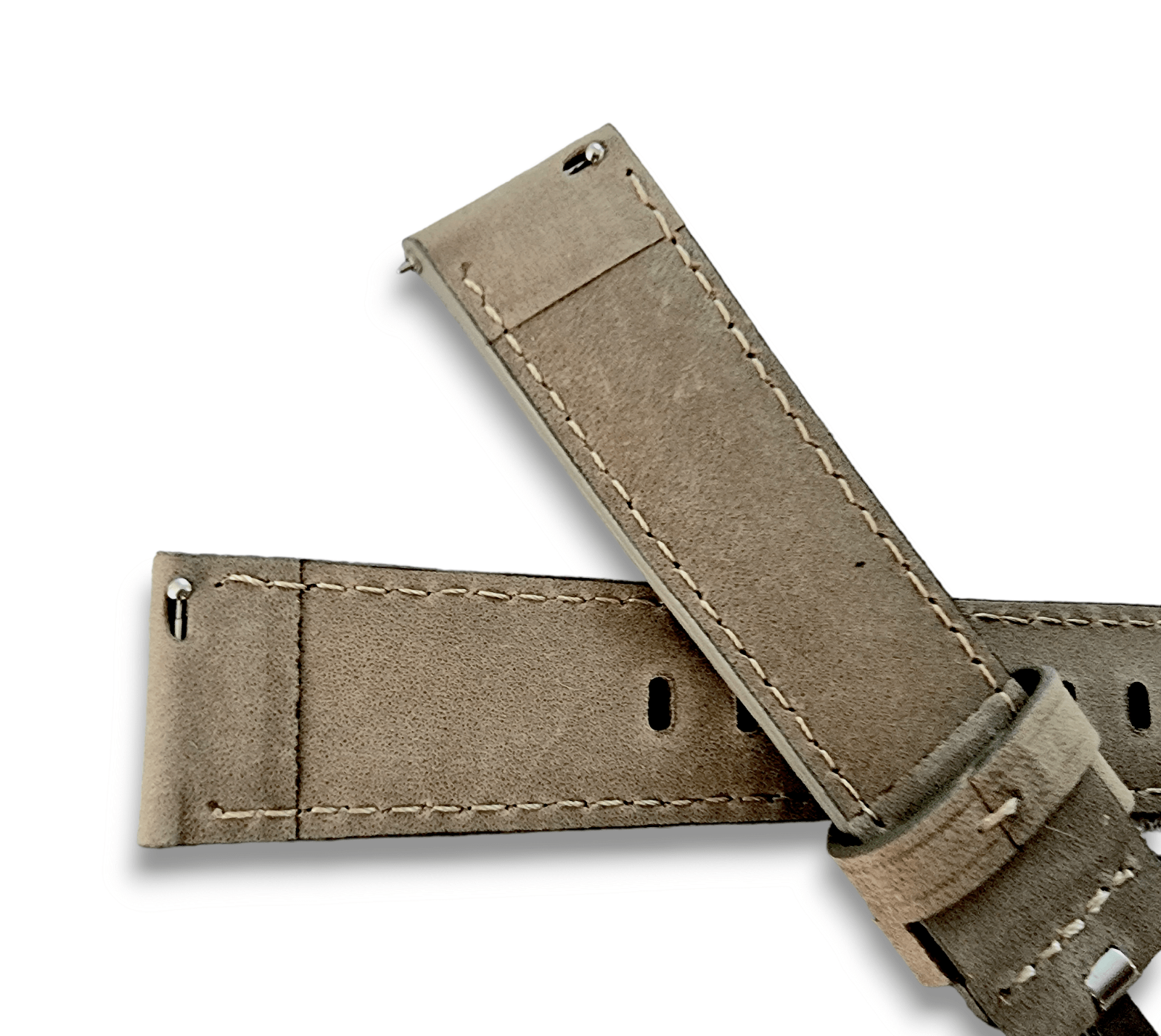 Crazy Horse Vintage Leather Watch Strap Band Quick Release Two Piece 20mm 22mm - Wrist Envy