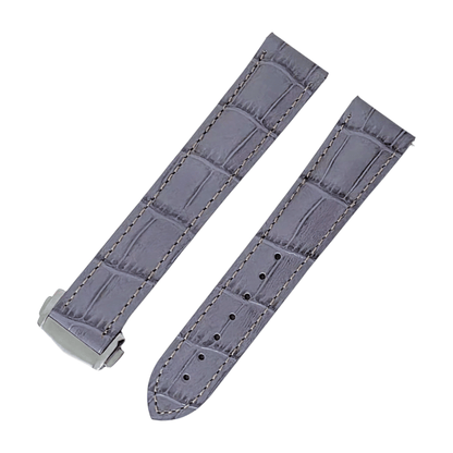 Crocodile Embossed Deployant Strap 20mm Grey - Wrist Envy