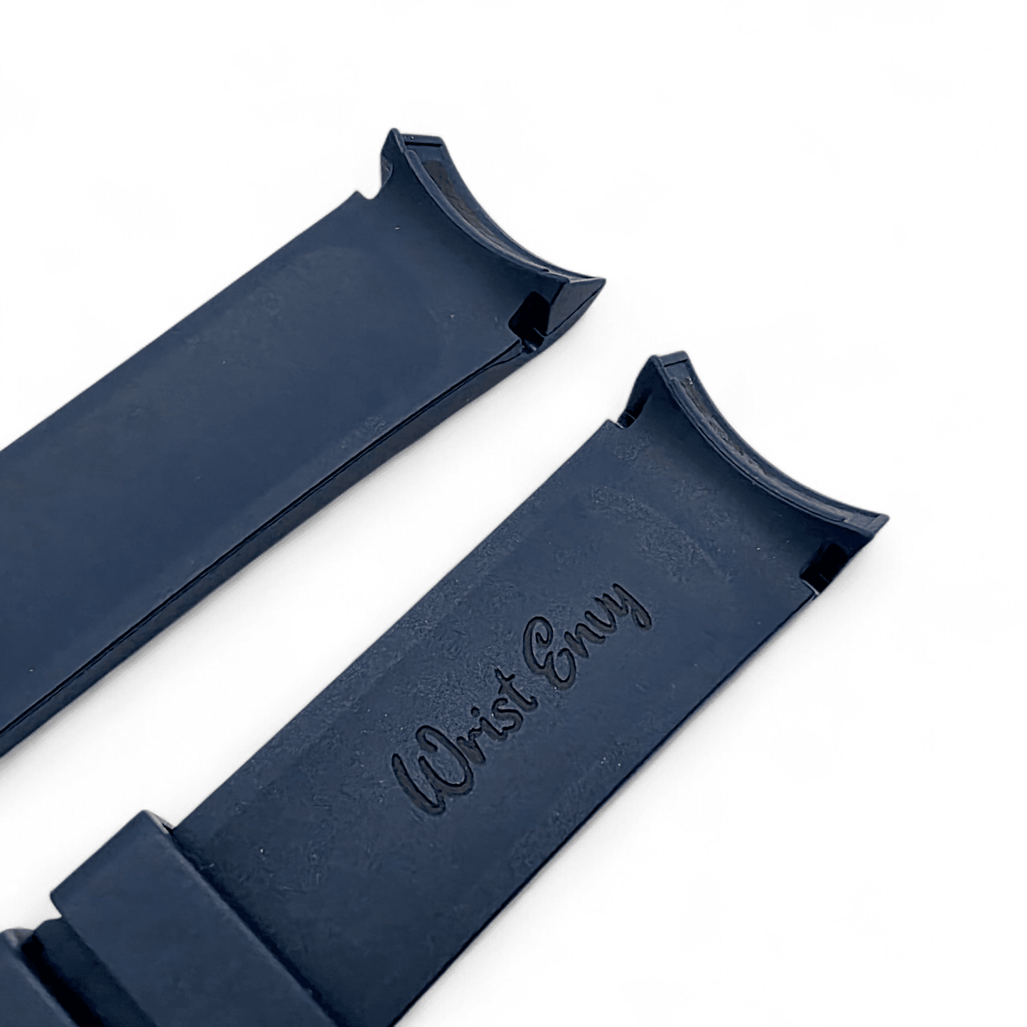 Curved End FKM Rubber Watch Strap 20mm Blue - Wrist Envy