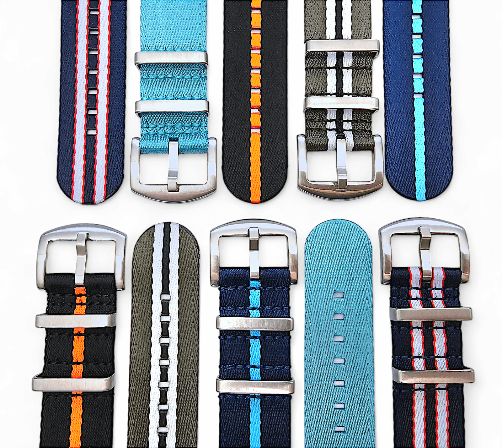 Custom Made Nylon Military Watch Strap Navy Blue 20mm 22mm - Wrist Envy