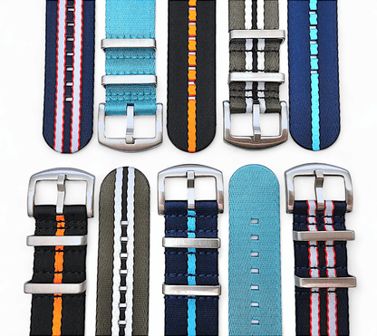 Custom Made Nylon Military Watch Strap Navy Blue 20mm 22mm - Wrist Envy