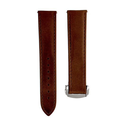 Deployment Watch Strap Full Grain Leather 18mm 20mm 22mm Dark Brown - Wrist Envy