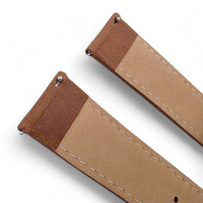 Deployment Watch Strap Full Grain Leather 20mm 22mm Caramel Brown - Wrist Envy