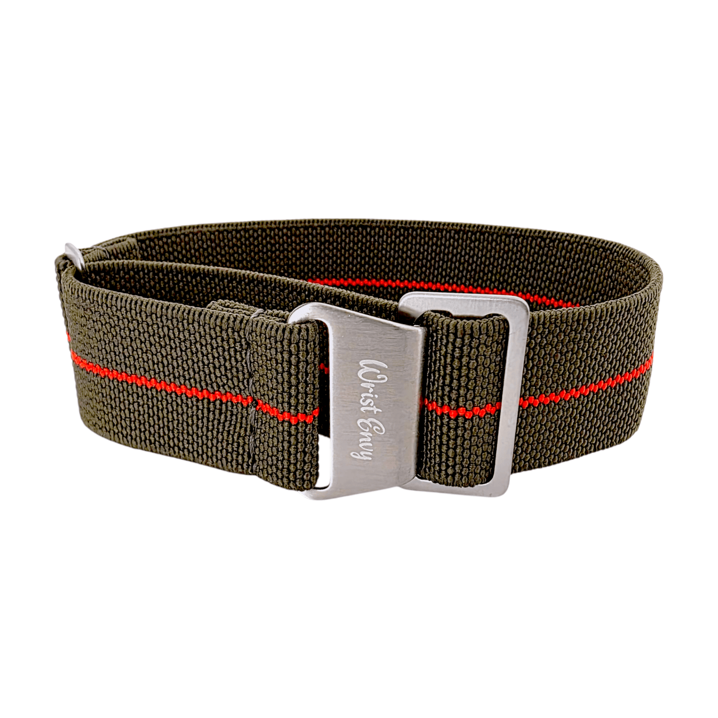 Elastic Nylon French Marine Nationale Watch Strap 20mm 22mm Green Red - Wrist Envy