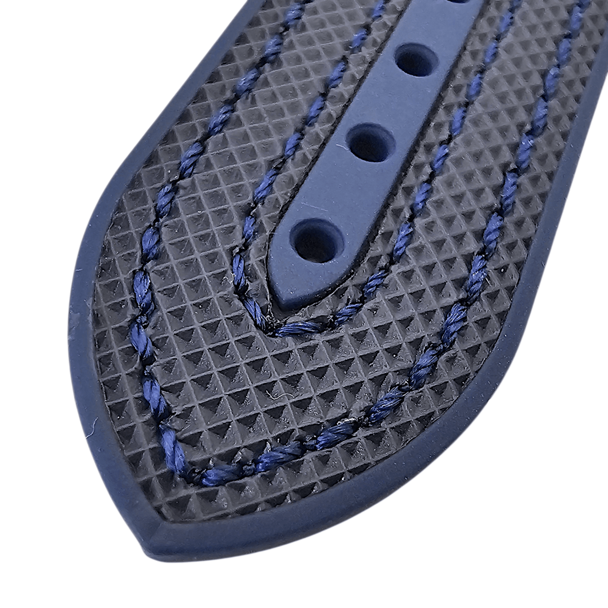 Elite Hybrid FKM Sailcloth Curved End Watch Strap 20mm 21mm 22mm Blue - Wrist Envy