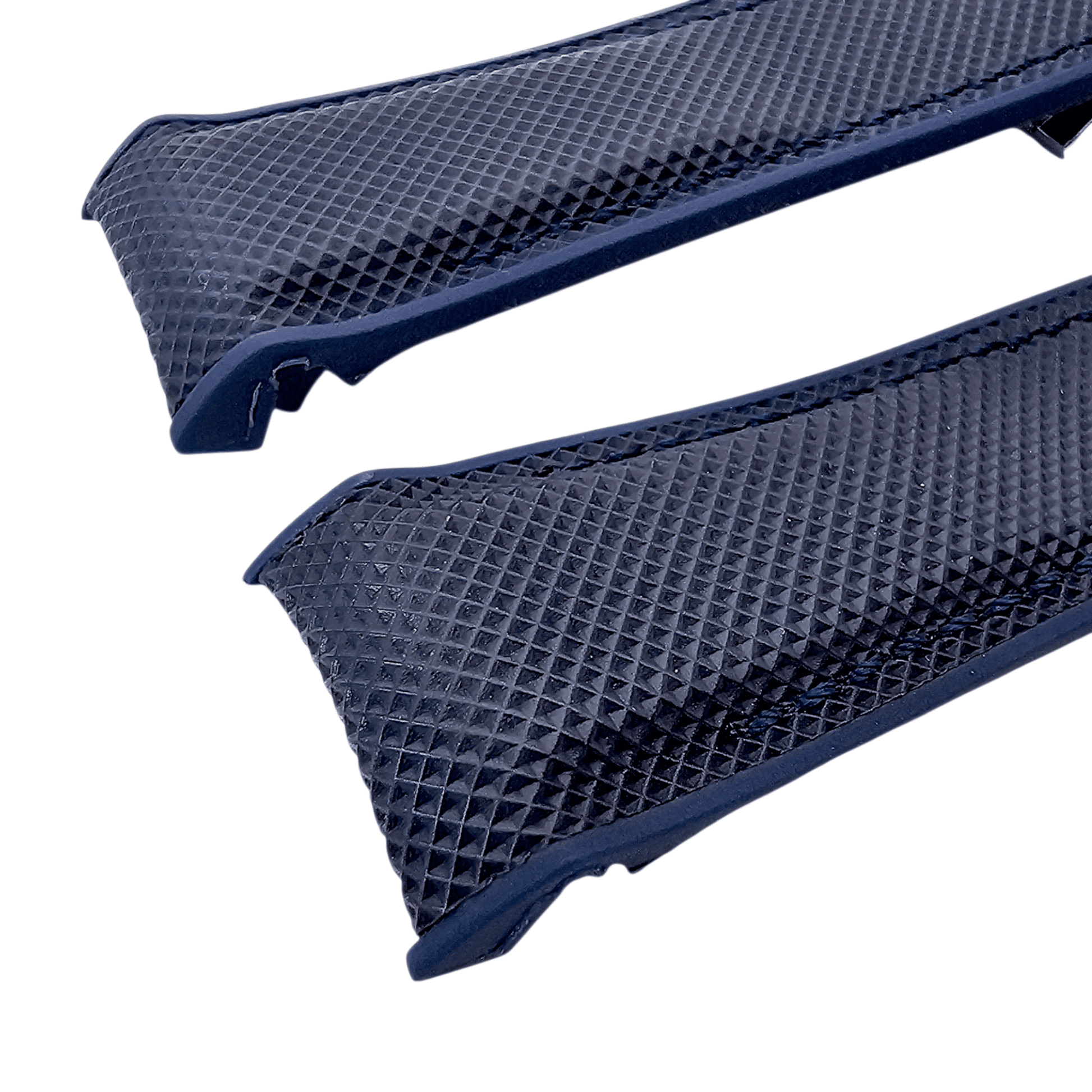 Elite Hybrid FKM Sailcloth Curved End Watch Strap 20mm 21mm 22mm Blue - Wrist Envy