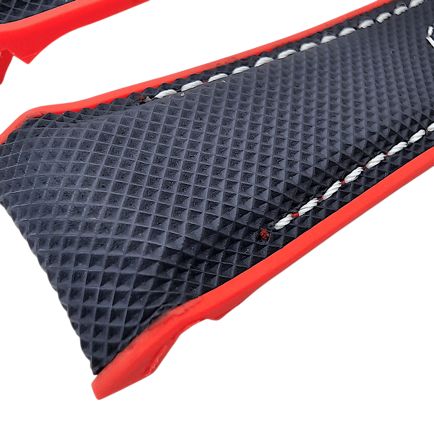 Elite Hybrid FKM Sailcloth Curved End Watch Strap 20mm 22mm Blue Red - Wrist Envy