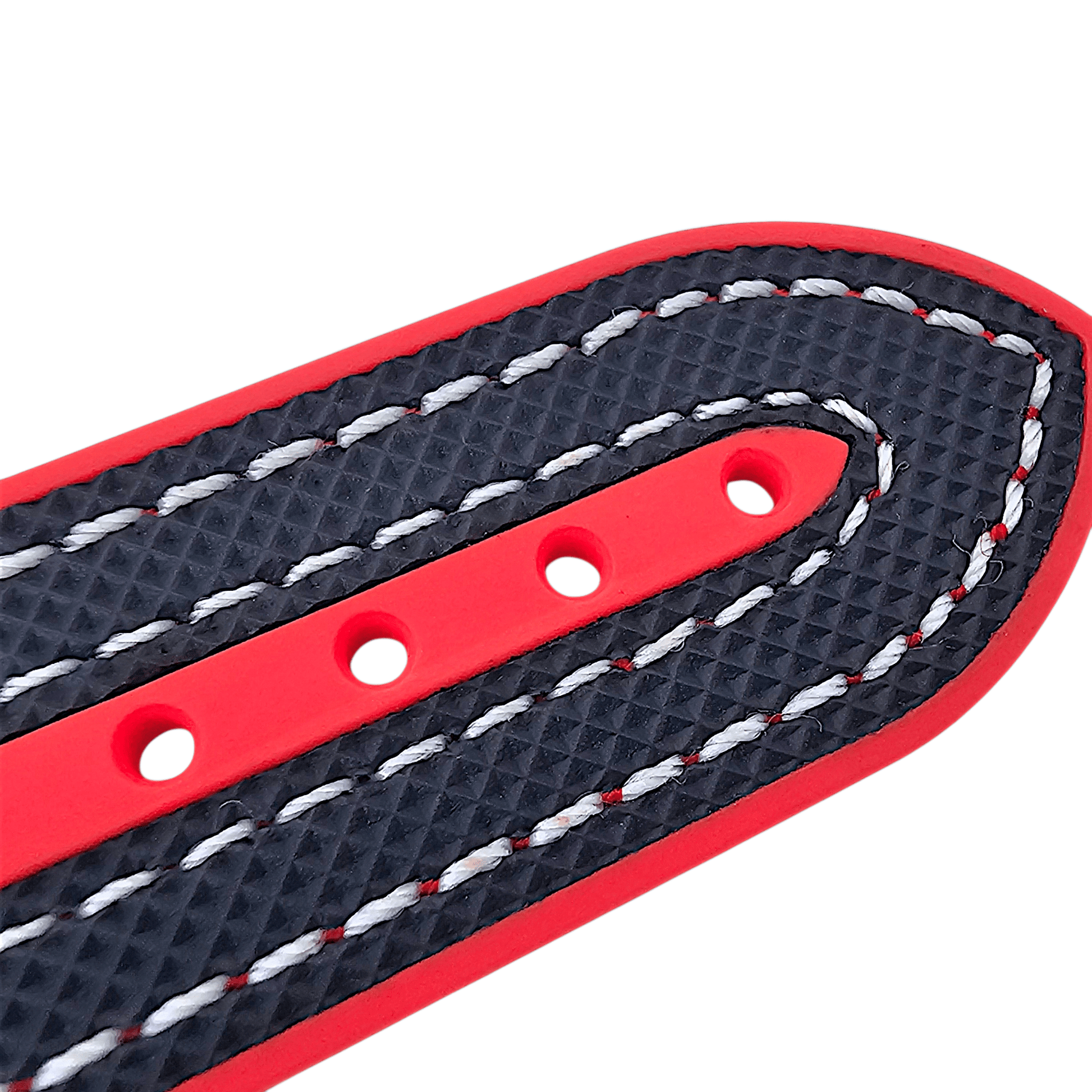 Elite Hybrid FKM Sailcloth Curved End Watch Strap 20mm 22mm Blue Red - Wrist Envy