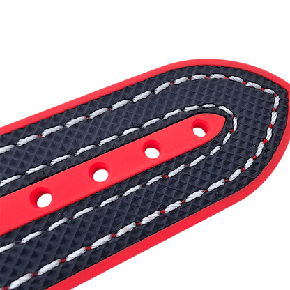 Elite Hybrid FKM Sailcloth Curved End Watch Strap 20mm 22mm Blue Red - Wrist Envy